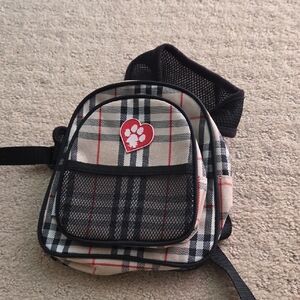 Plaid Mini Backpack with Heart Patch